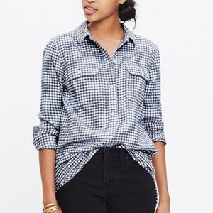 Madewell ex-boyfriend gingham check flannel